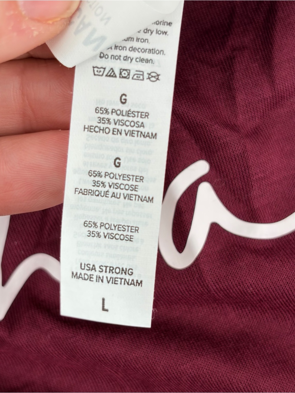 Bell-A-Canvas Sleeveless Cutout-Back Tank Top Wine "Inhale/Exhale" Women's Sz L - Picture 6 of 6